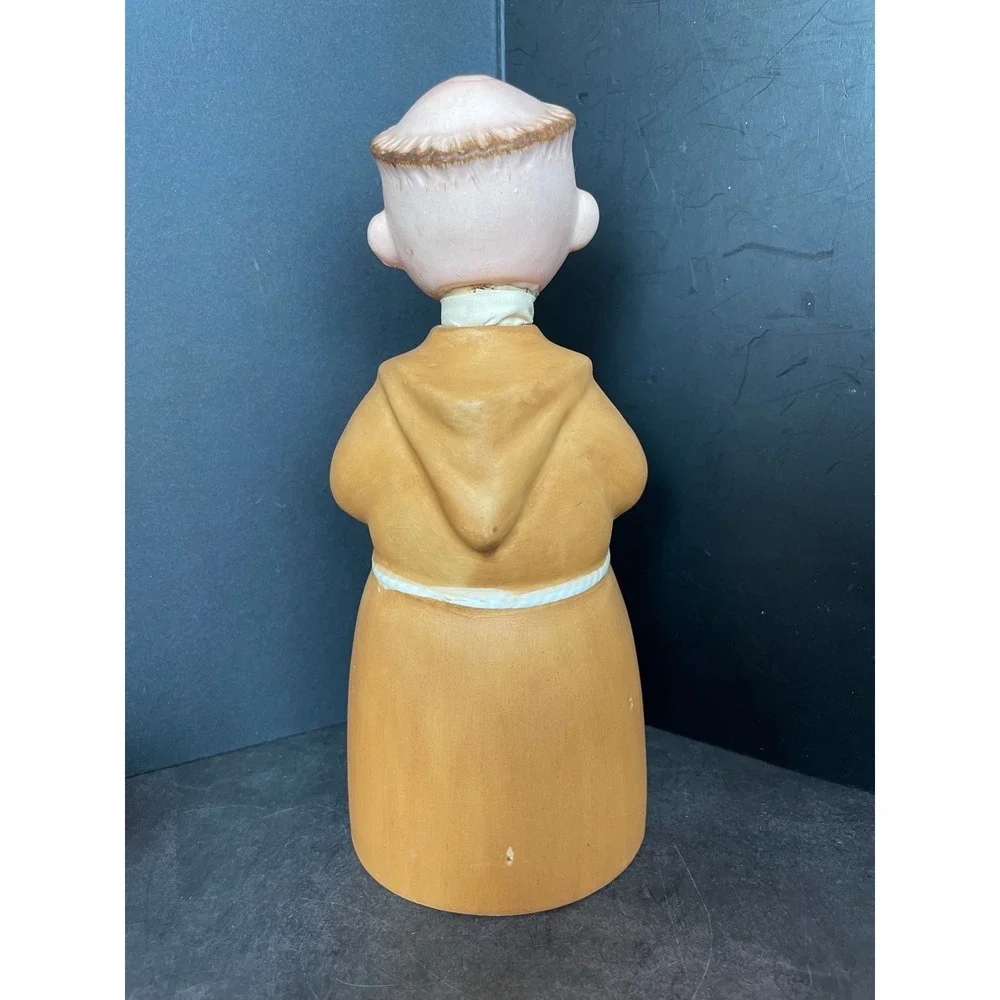 Lefton‎ Vintage Praying Monk Decanter Set 6pc Tan Excellent Mid Century Friar